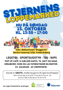 Loppemarked i Beboerhuset “Bryggeriet” nu på søndag den 13. oktober kl. 13:30